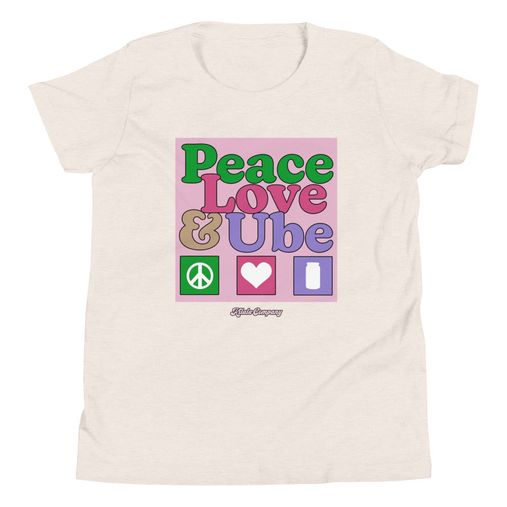 Peace, Love and Ube Youth Short Sleeve T-Shirt