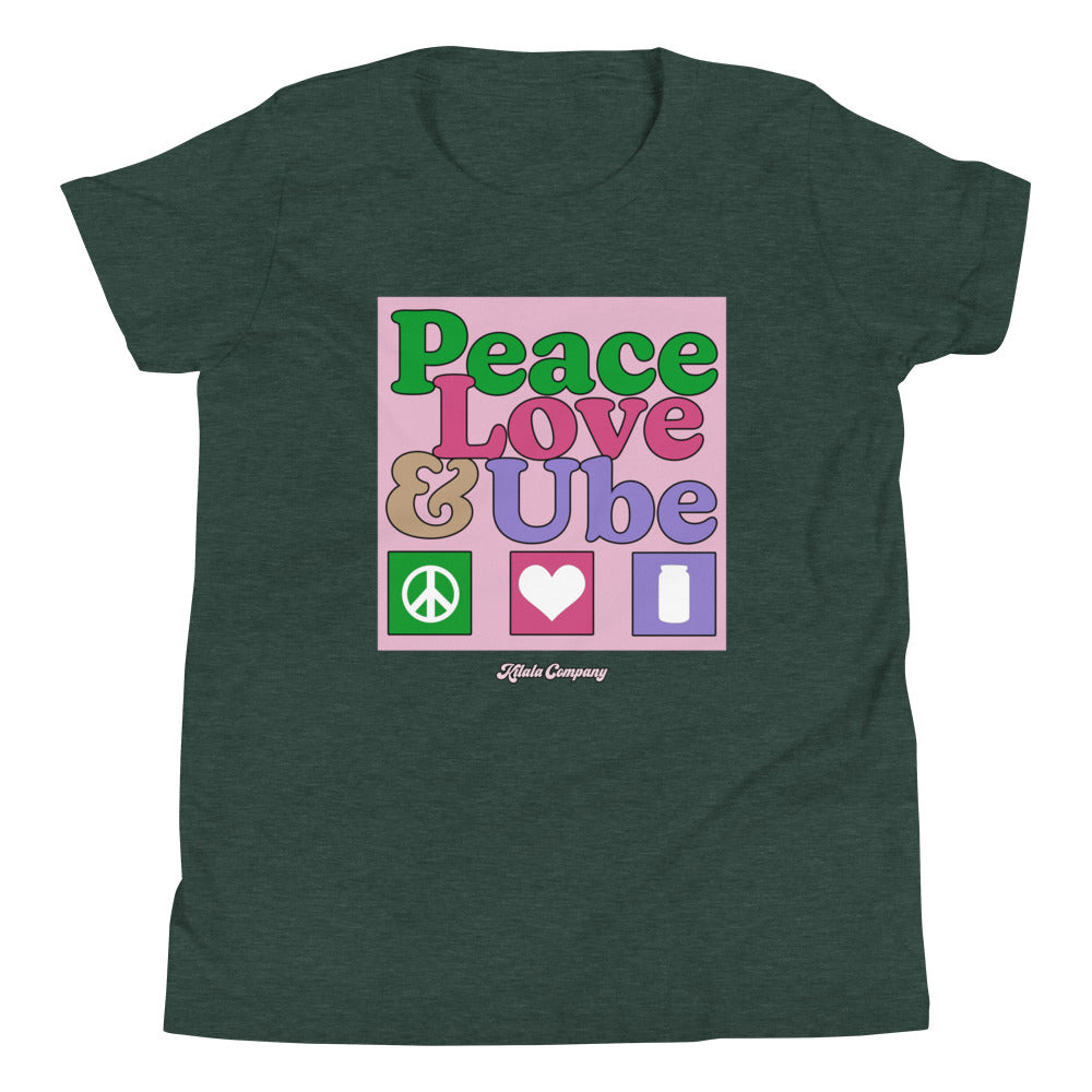 Peace, Love and Ube Youth Short Sleeve T-Shirt