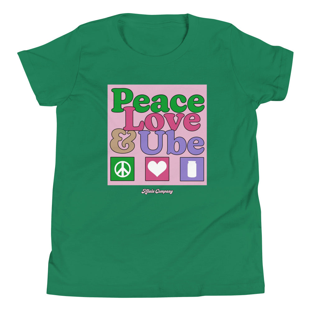 Peace, Love and Ube Youth Short Sleeve T-Shirt