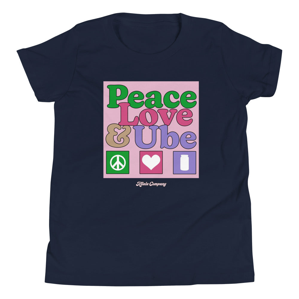 Peace, Love and Ube Youth Short Sleeve T-Shirt