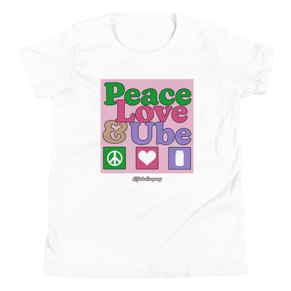 Peace, Love and Ube Youth Short Sleeve T-Shirt