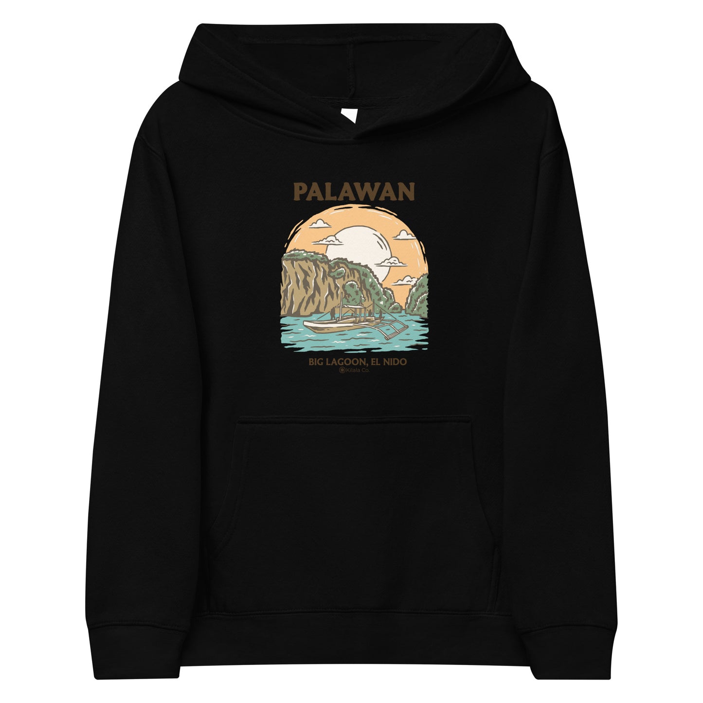 Palawan Big Lagoon Fleece-Kapuzenpullover für Kinder