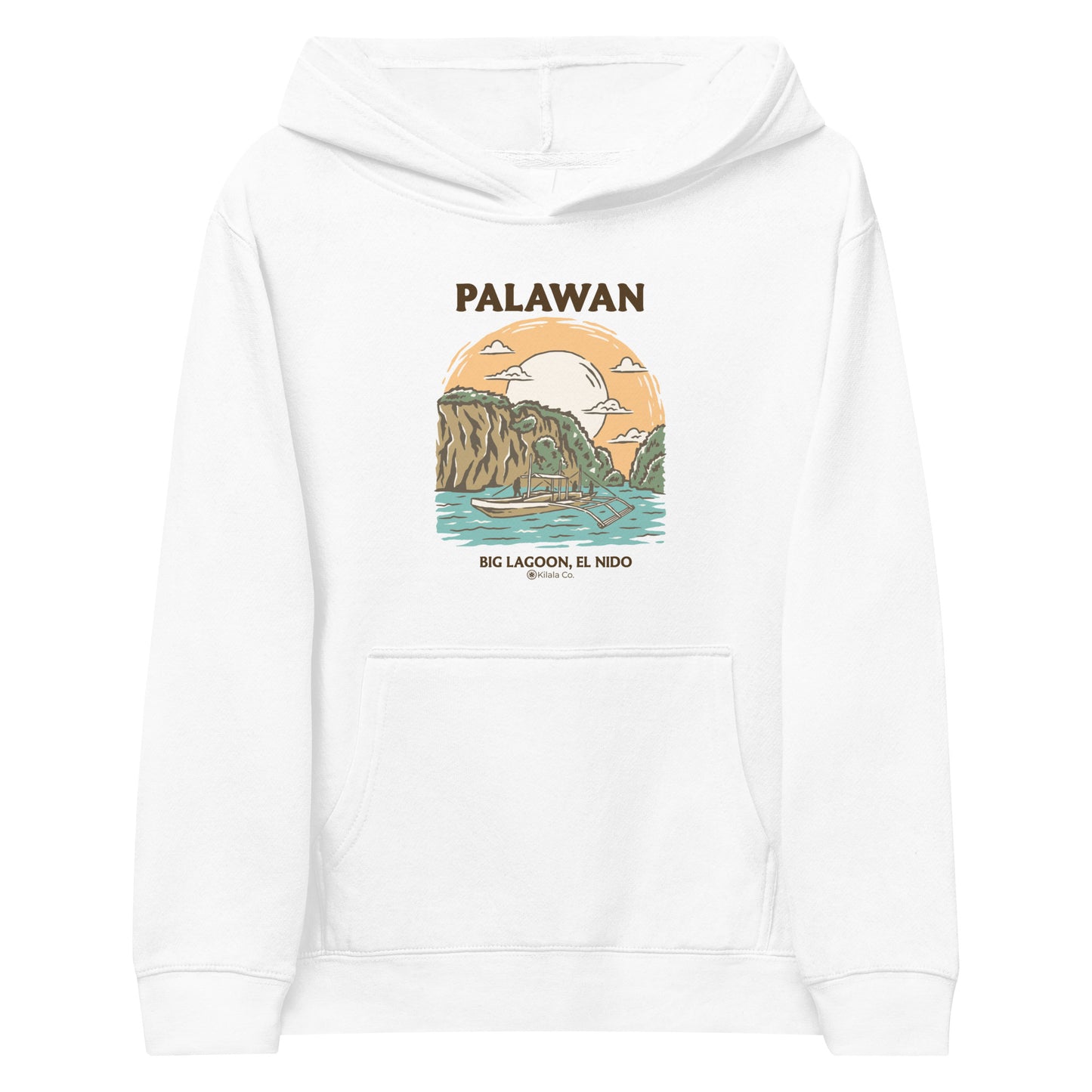 Palawan Big Lagoon Fleece-Kapuzenpullover für Kinder