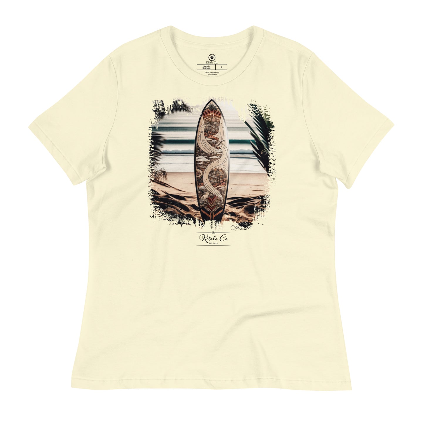 Tribal Philippine Pattern Surfboard - Women's Relaxed T-Shirt