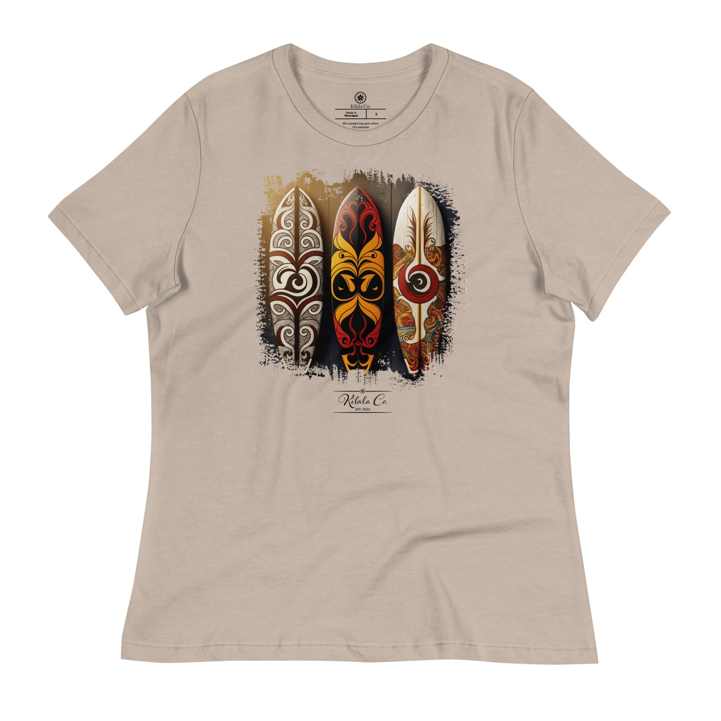 Tribal Philippine Pattern Surfboard - Women's Relaxed T-Shirt