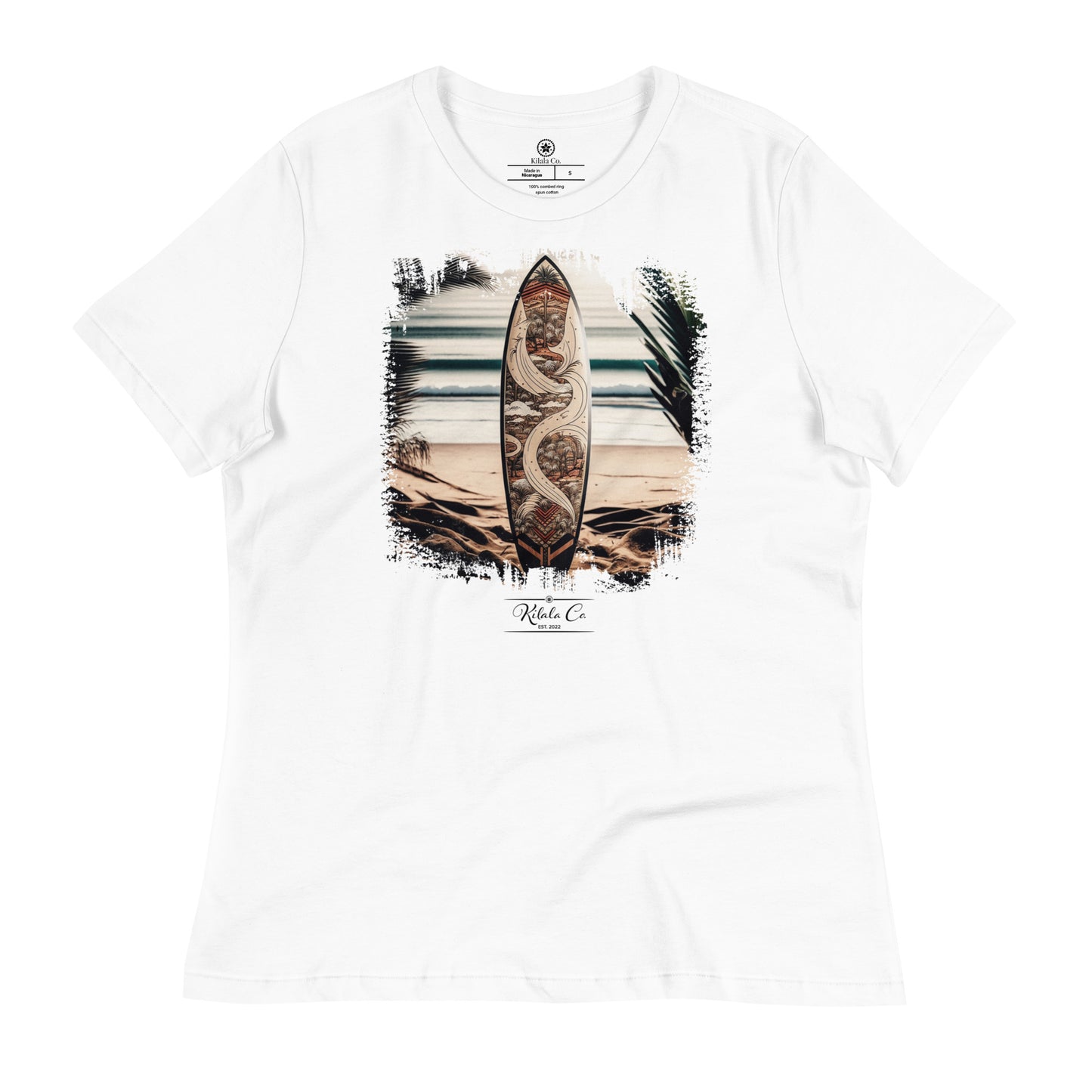 Tribal Philippine Pattern Surfboard - Women's Relaxed T-Shirt